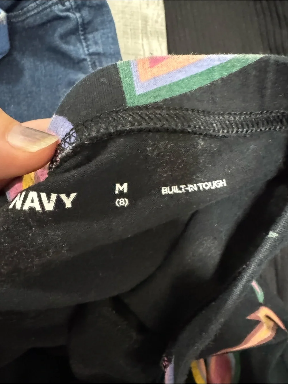 Old Navy Girls Mixed Color & Printed Leggings Pack - Pink, Navy, Blue, Black